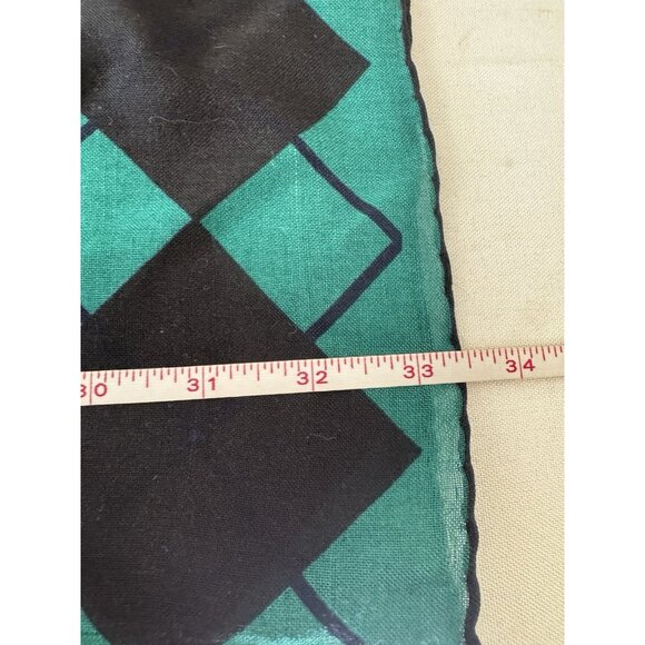 Jeffrey Banks Scottie Dog Scottish Terrier Argyle Tartan Light Scarf Black Green - Picture 15 of 16